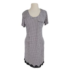 Soft Surroundings Black & Purple Checked Nightgown